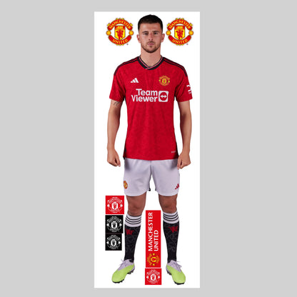 Manchester United FC Wall Sticker - Mason Mount 23/24 Player + MUFC Decals