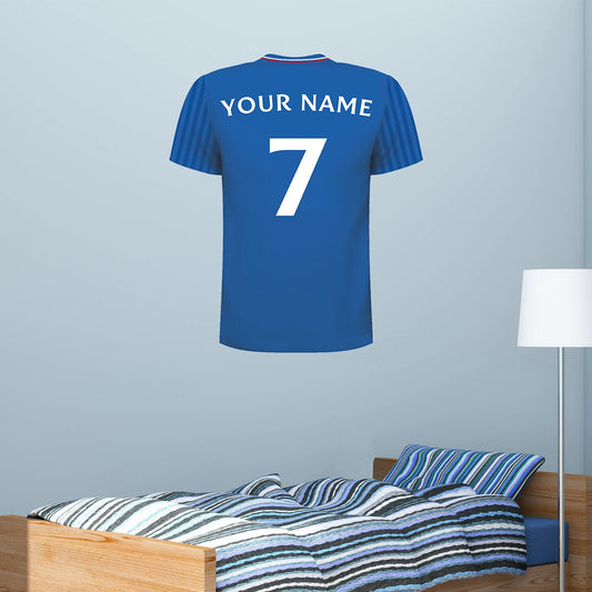 Rangers F.C - Personalised Shirt Wall Sticker + Decal Set Football Art