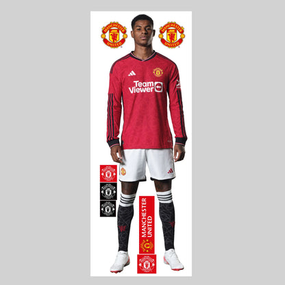 Manchester United FC Wall Sticker - Marcus Rashford 23/24 Player + MUFC Decals