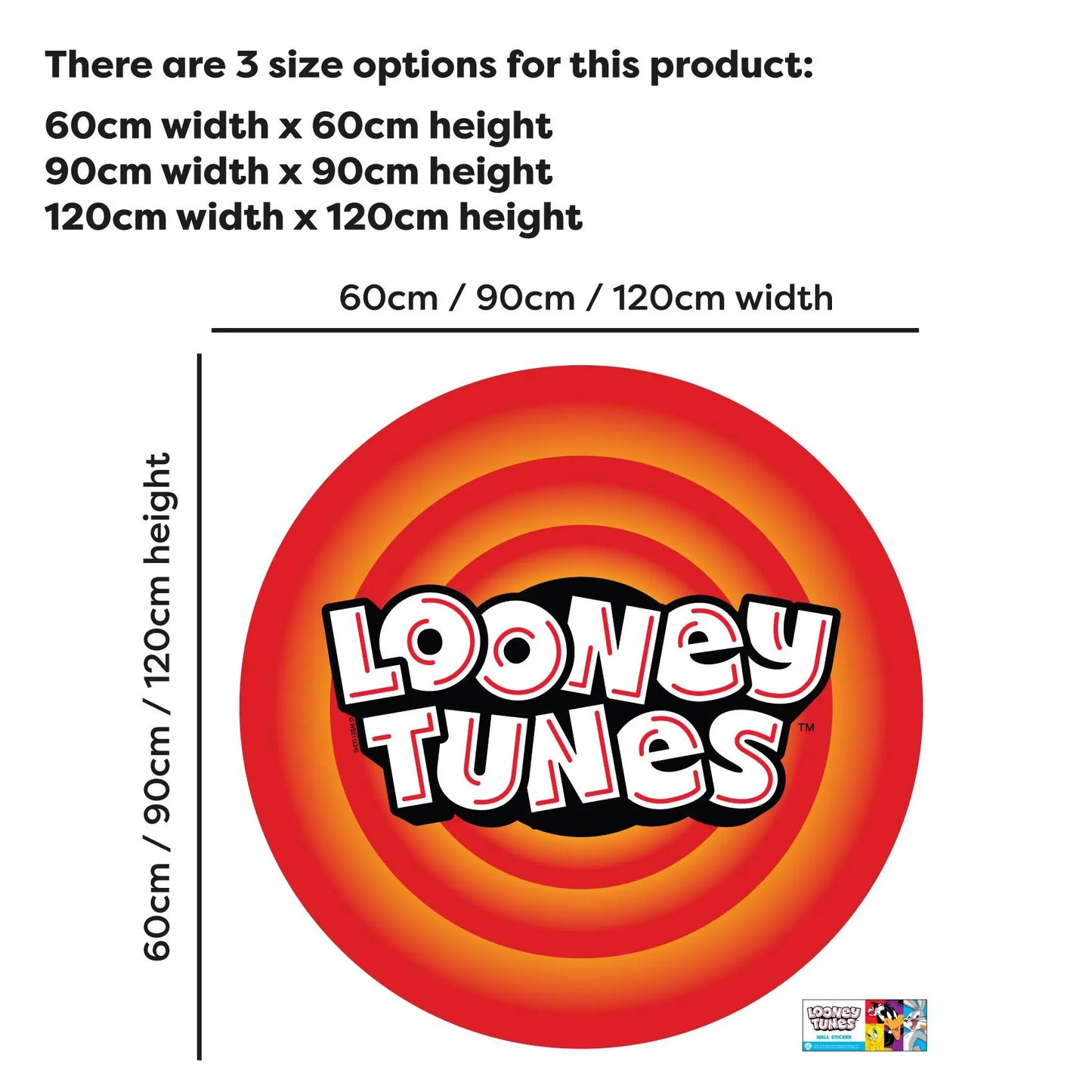 Looney Tunes Wall Sticker - Circle Logo Wall Decal Art