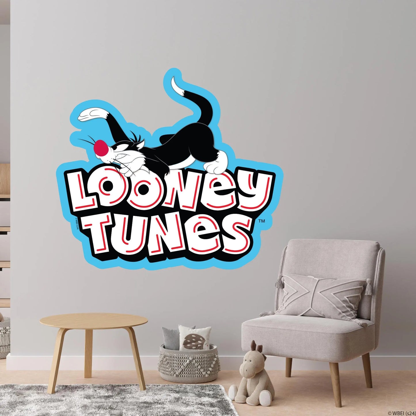 Looney Tunes Wall Sticker - Sylvester On Logo Wall Decal Art