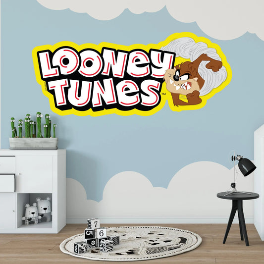 Looney Tunes Wall Sticker - Taz With Logo Wall Decal Art