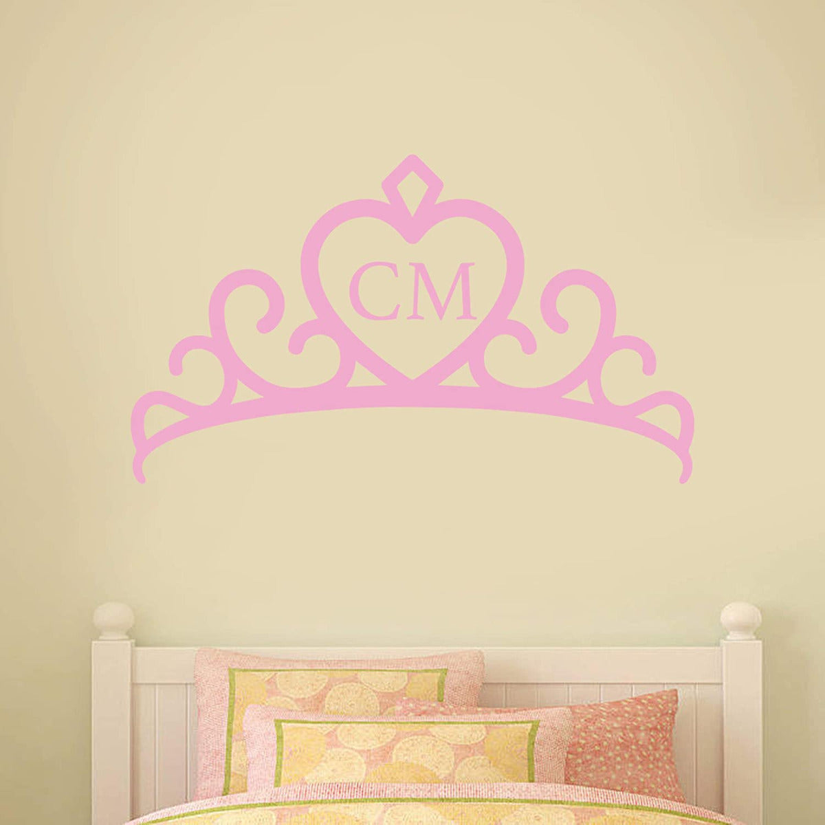 Tiara Sticker Designs Initials Princess Tiara Personalised Wall Sticker Bedroom Art Decal ...
