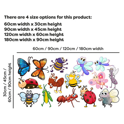 Nursery Wall Sticker - Colourful Insects Wall Decal Set