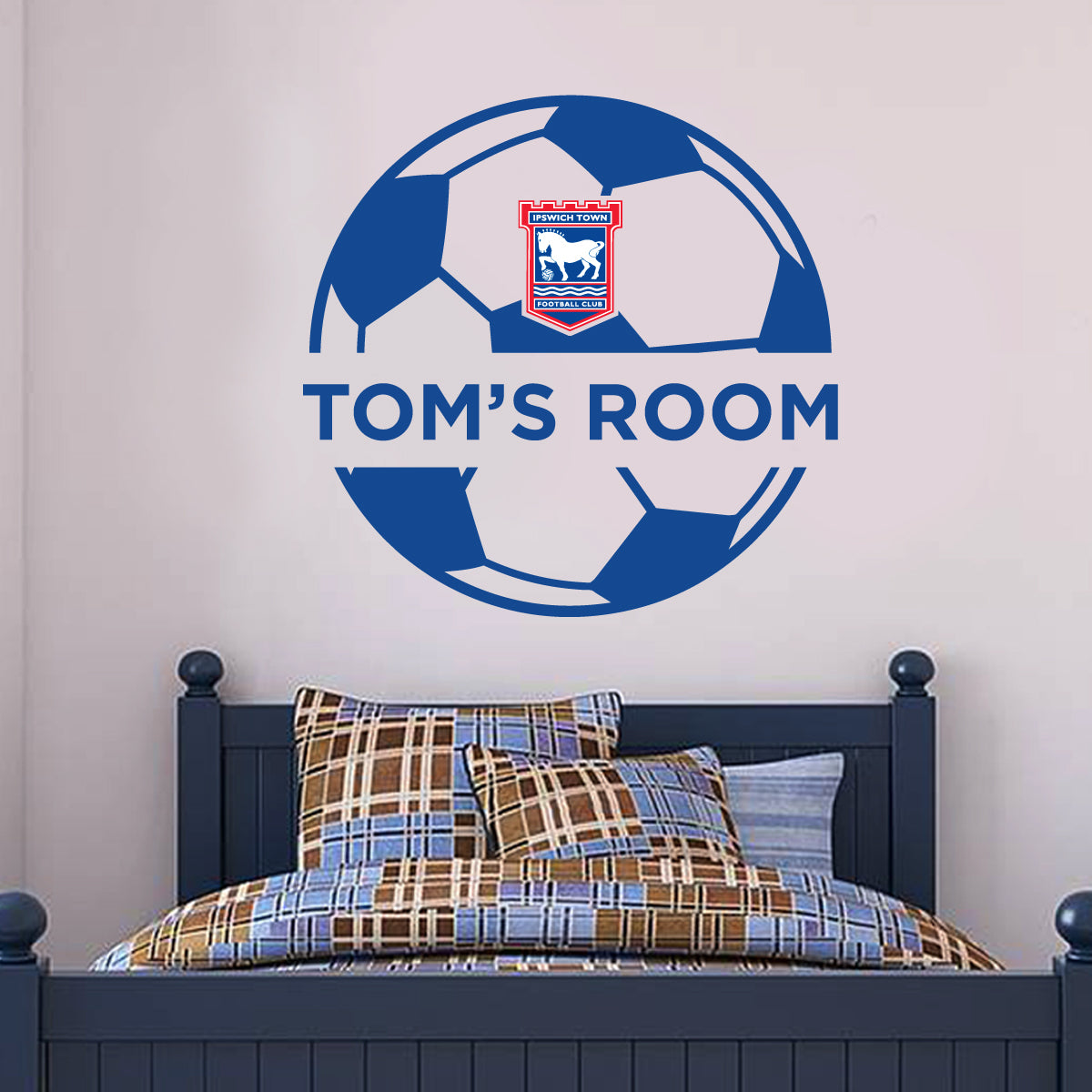 Ipswich Town Ball Design Personalised Name Wall Sticker