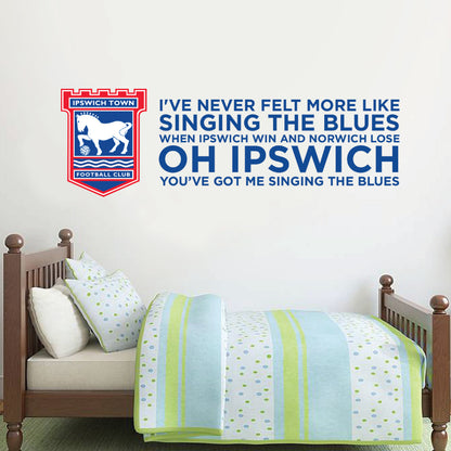 Ipswich Town Crest Singing The Blues Song Chant Wall Sticker