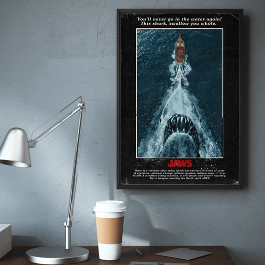 Jaws Print - Shark Chasing Boat on Ocean