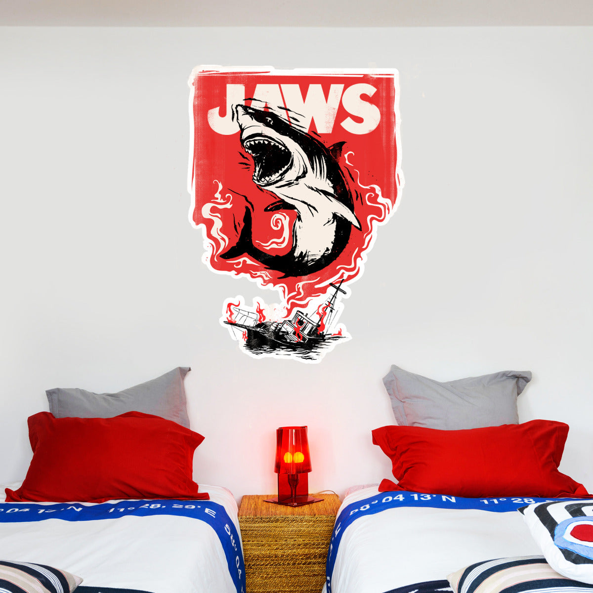 Jaws Wall Sticker Red Shark Graphic