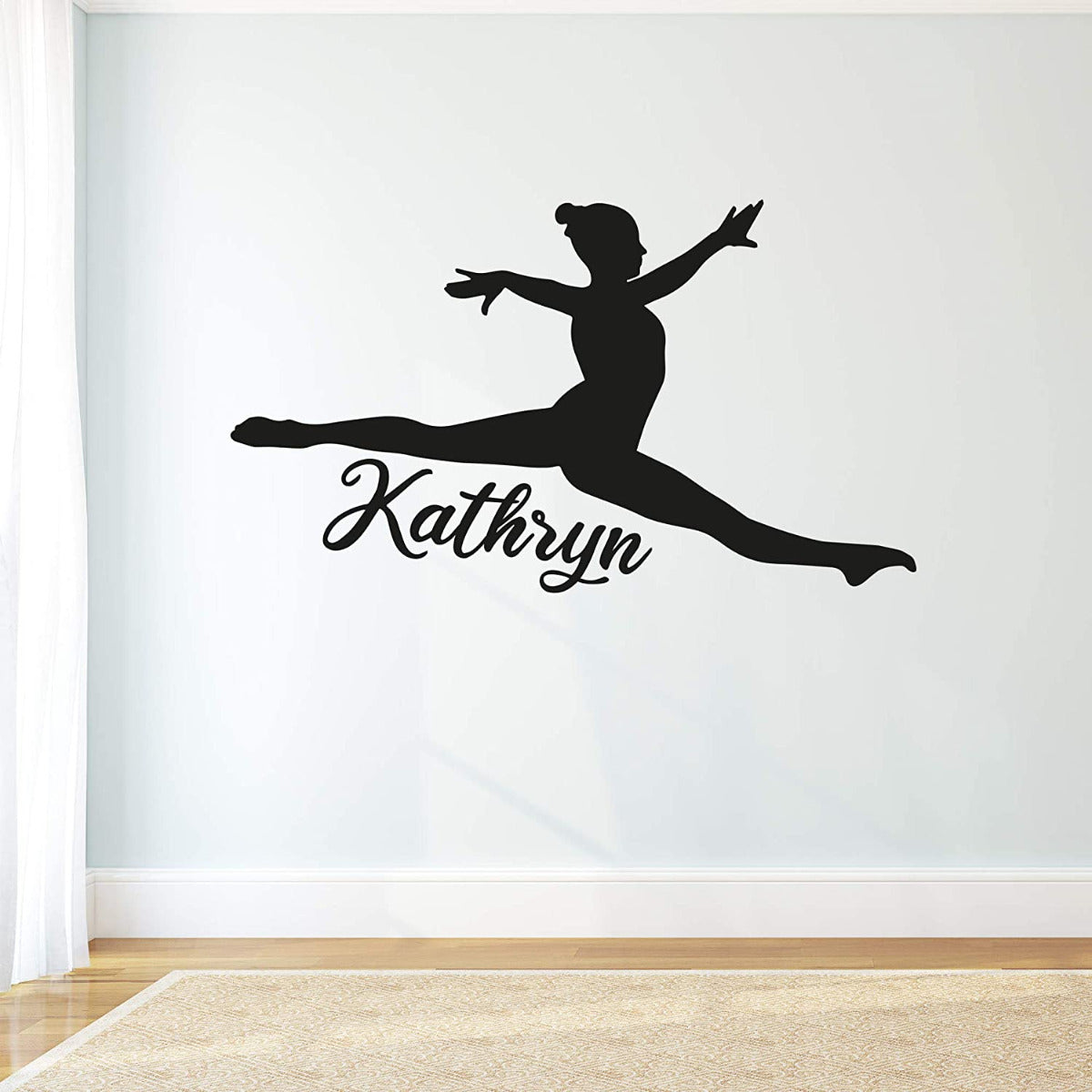 Gymnastics Jump Personalised Name Wall Sticker