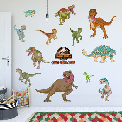 Jurassic World Camp Cretaceous Wall Sticker - Dinosaur Set