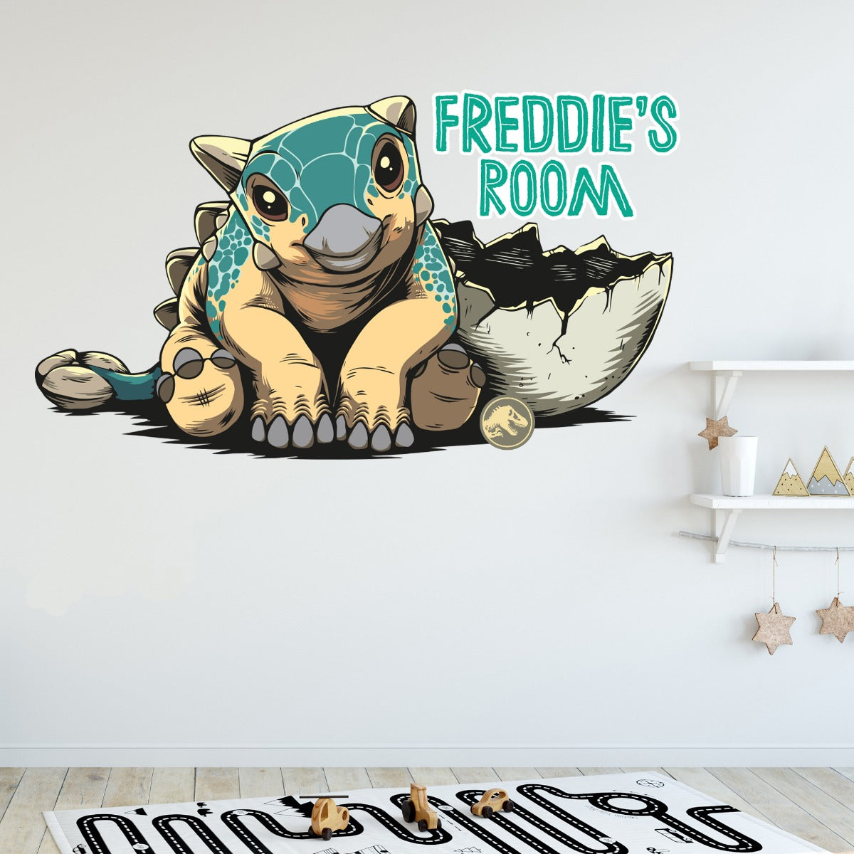 Jurassic World Camp Cretaceous Wall Sticker - Bumpy Personalised Name