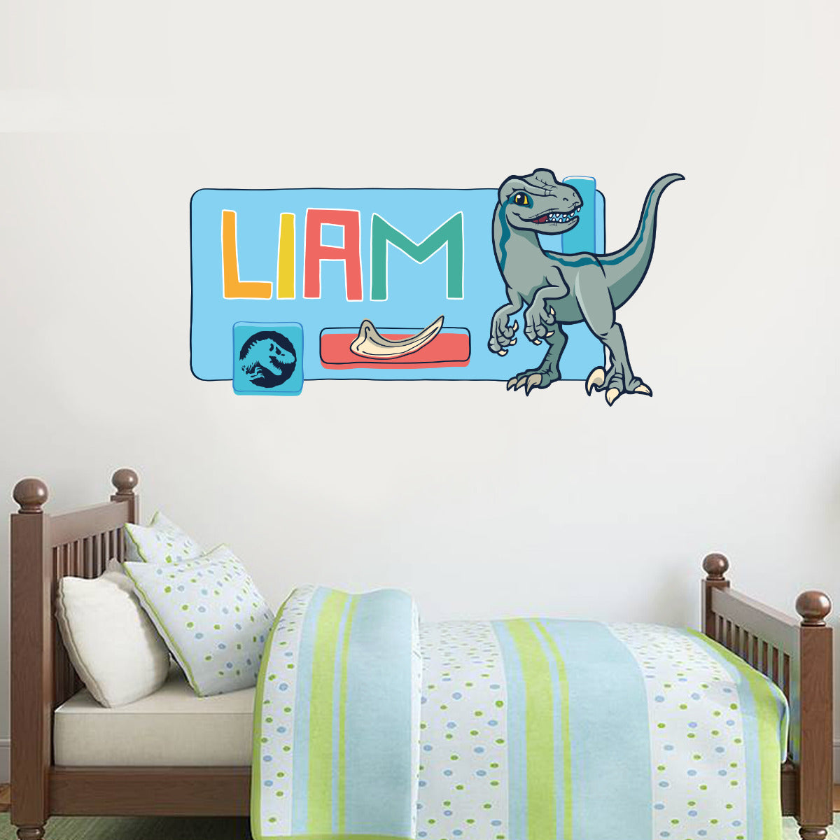 Jurassic World Baby Blue Personalised Wall Sticker