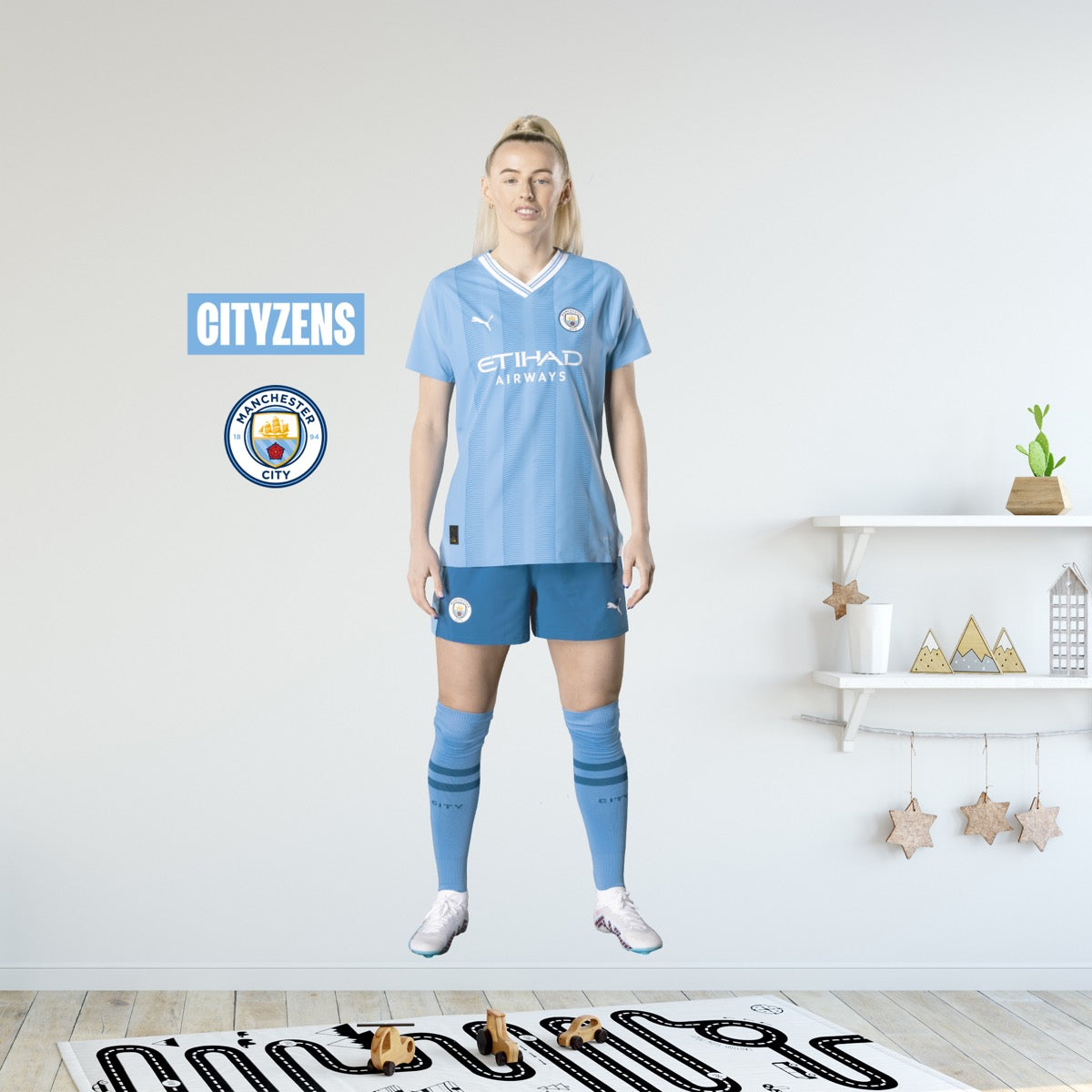 Manchester City Football Club - Chloe Kelly 23/24 Player Wall Sticker + Bonus Decal Set
