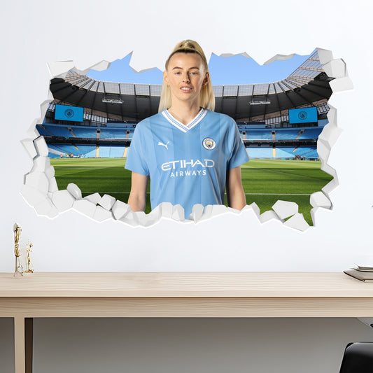 Manchester City Football Club - Chloe Kelly 23/24 Broken Wall Sticker + Bonus Decal Set