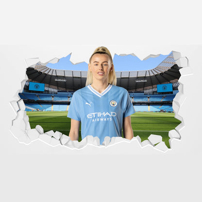 Manchester City Football Club - Chloe Kelly 23/24 Broken Wall Sticker + Bonus Decal Set