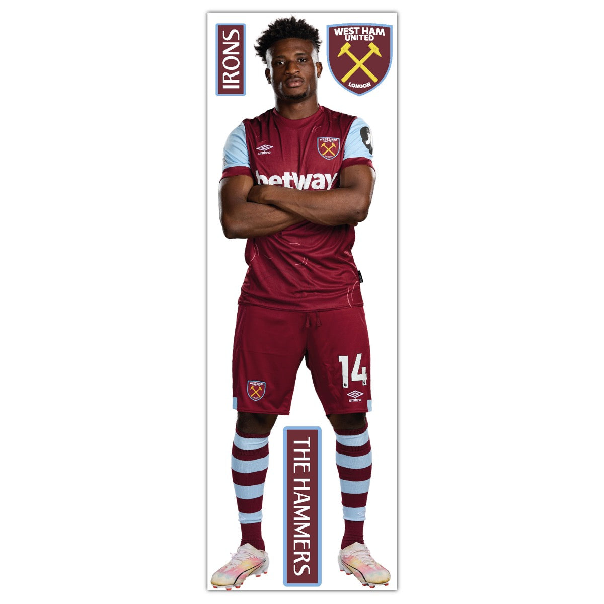 West Ham United Football Club - Kudus 23/24 Player Wall Sticker + Hammers Decals