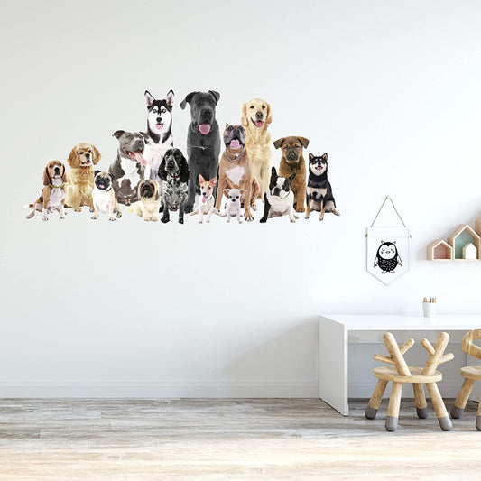 Large Dog Group Wall Sticker