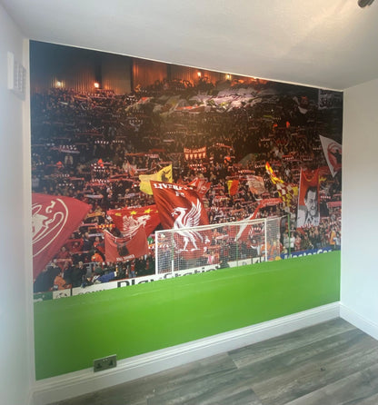 Liverpool FC Anfield Stadium Full Wall Mural - The Kop & Flags image