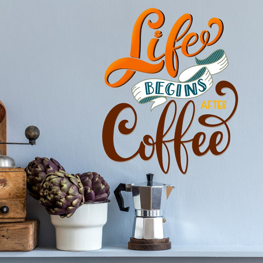 Kitchen Wall Sticker - Life Begins After Coffee
