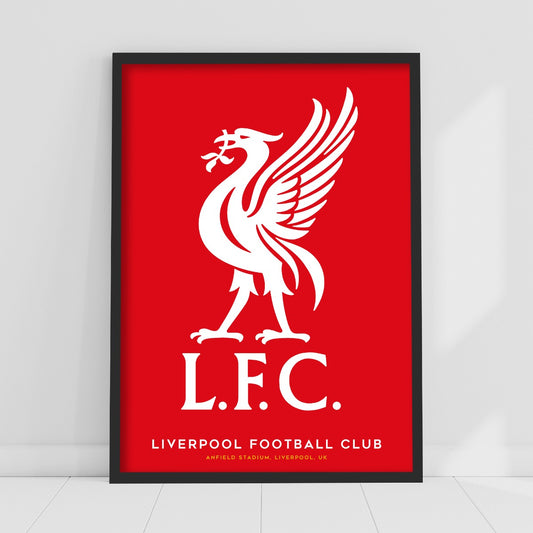 Liverpool FC Print - Liver Bird Red Background Poster