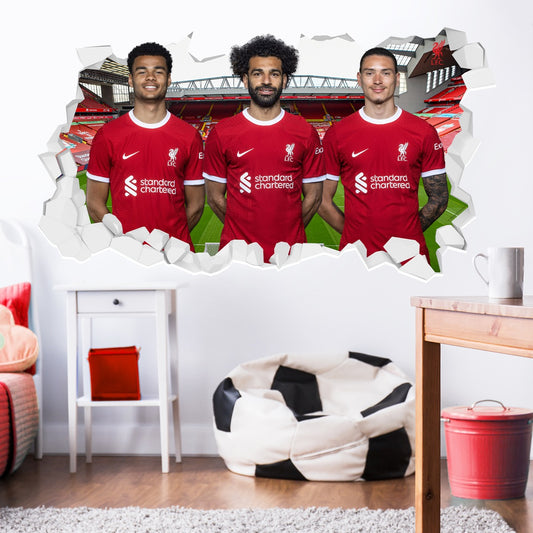 Liverpool Attacking Trio Smashed Wall Mural 