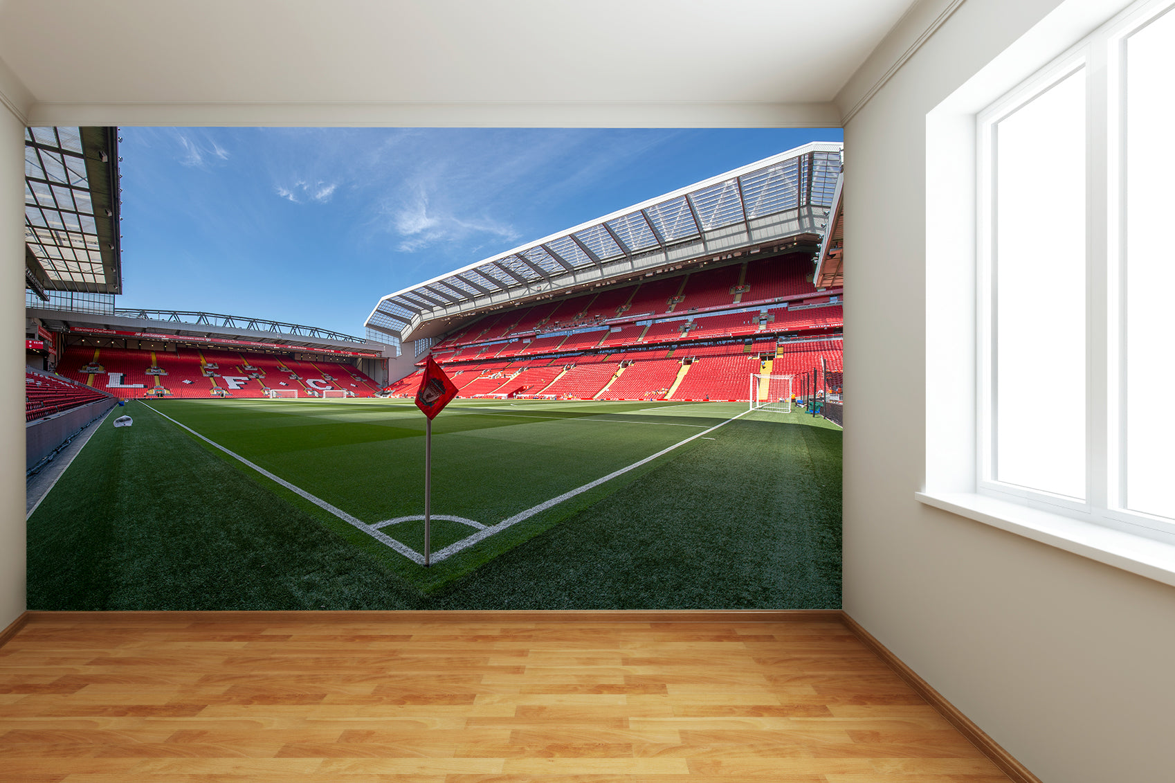 Liverpool FC Anfield Stadium Full Wall Mural - Corner Flag Image – www ...