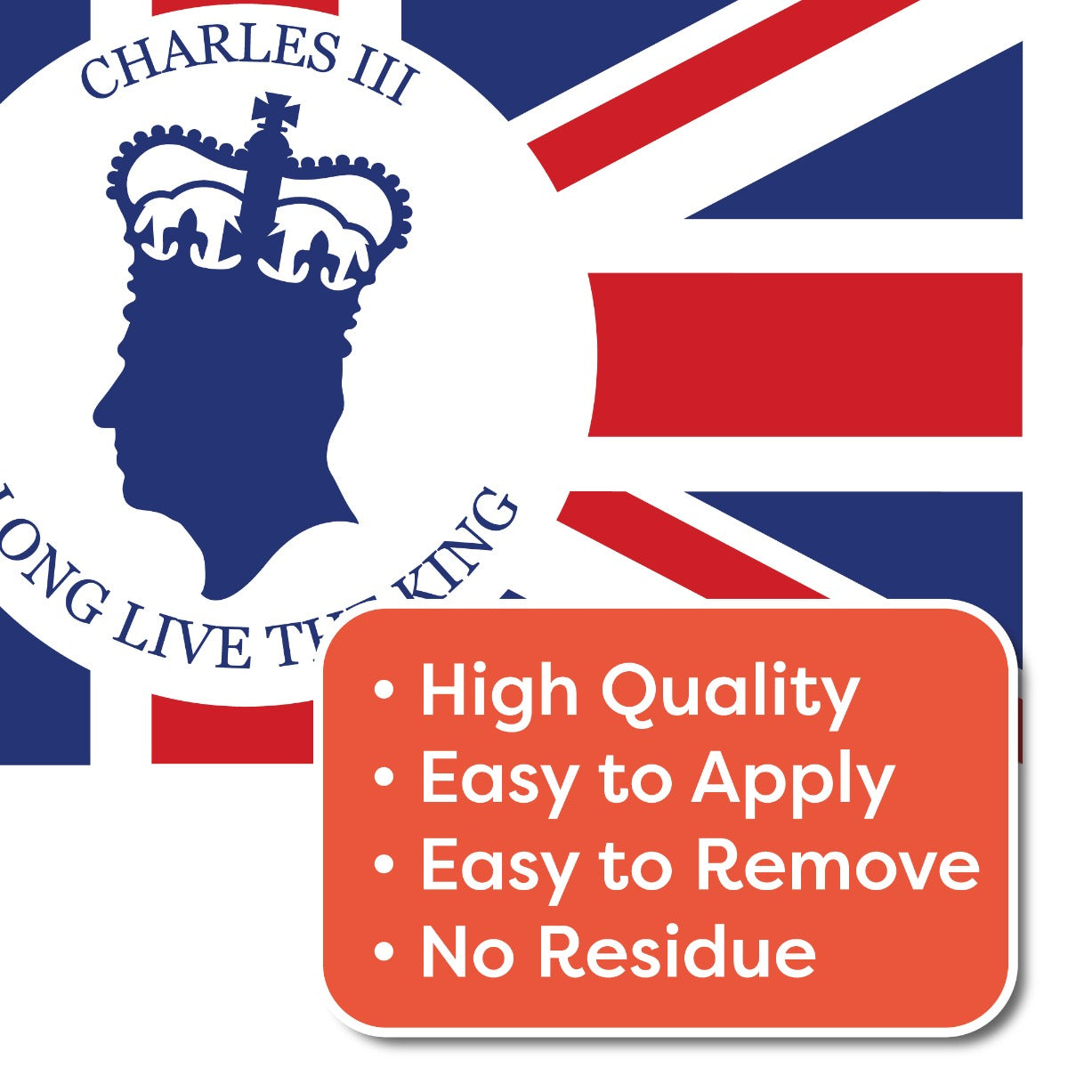 King Charles Coronation Long Live The King Wall Sticker