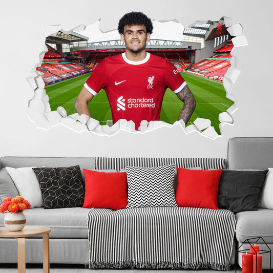Liverpool FC Wall Sticker - Luis Diaz 23/24 Broken Wall Decal