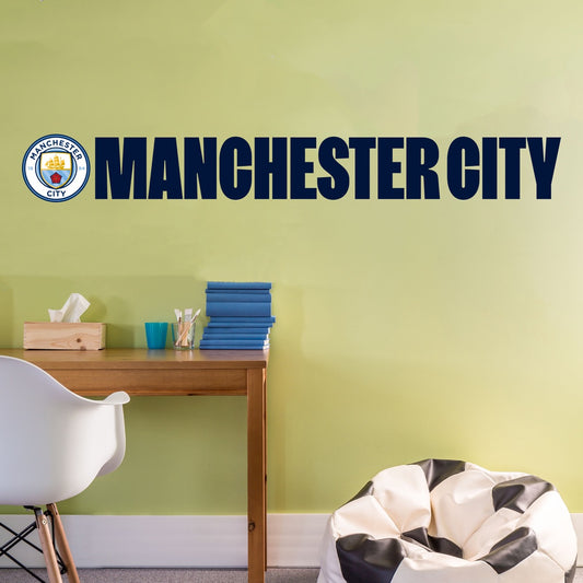 Manchester City Crest Club Name Wall