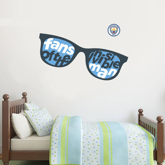 Manchester City Invisible Man Glasses Wall Sticker