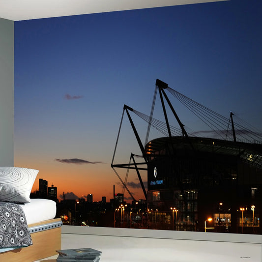 Manchester City FC - Outside Stadium at Dusk Full Wall Mural