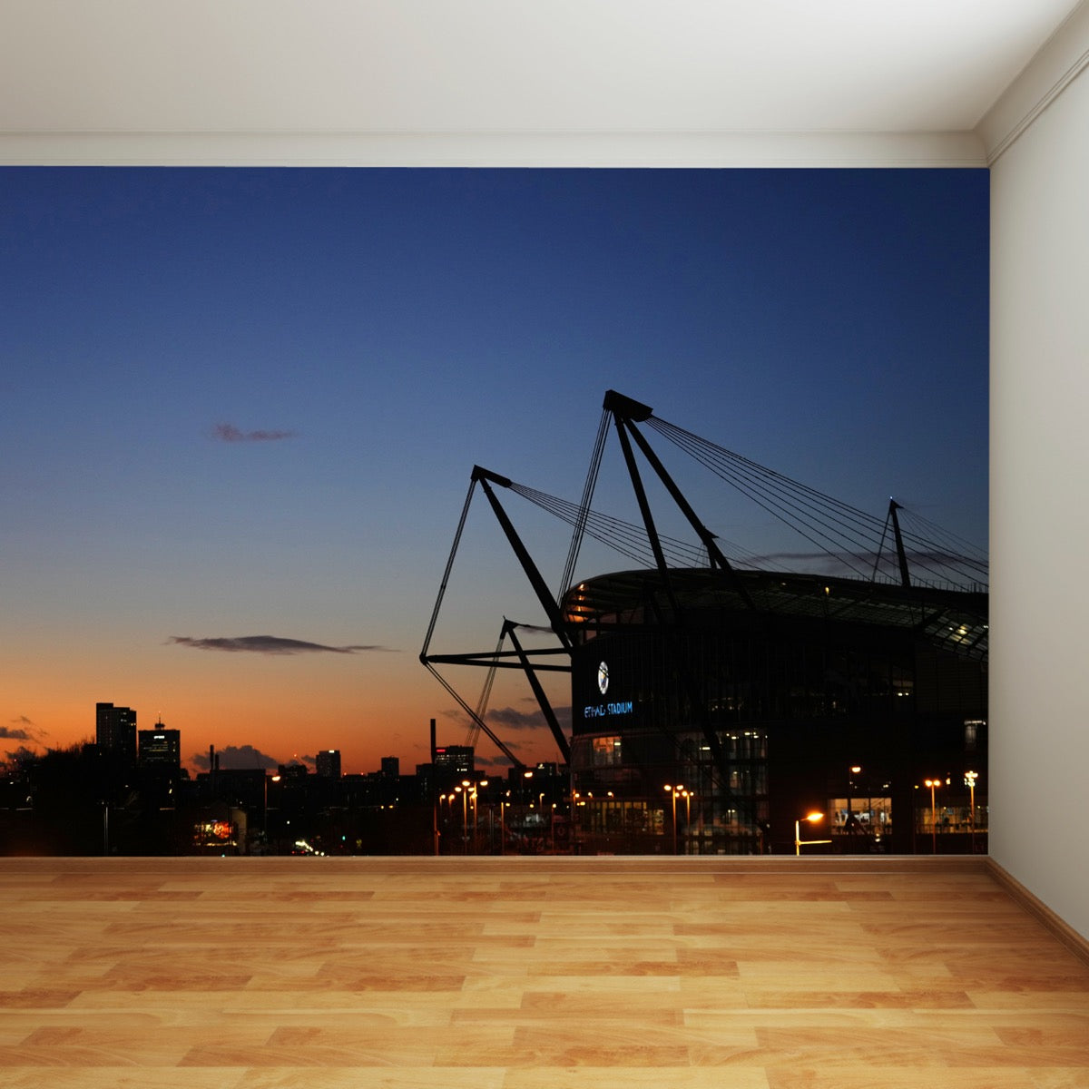 Manchester City FC - Outside Stadium at Dusk Full Wall Mural