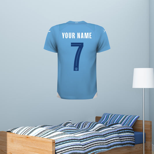 Manchester City Personalised Football Shirt Name Wall Sticker