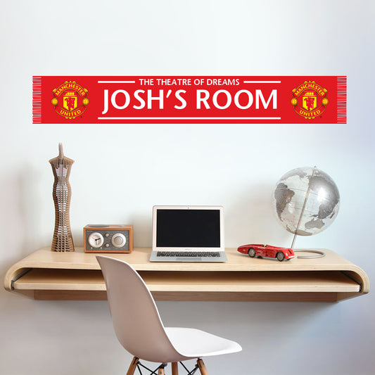 Manchester United Personalised Bar Scarf Wall Sticker
