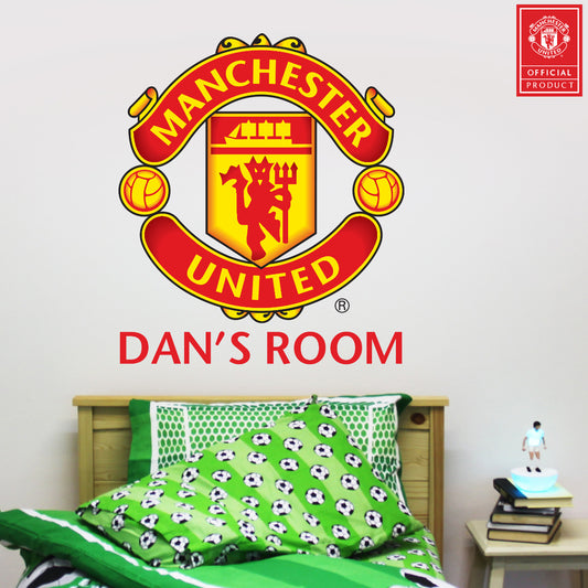 Manchester United Personalised Name Crest Wall Sticker