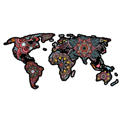 Mandala Wall Sticker - Mandala Pattern World Map