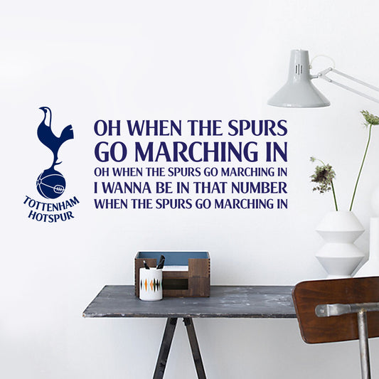 Tottenham Hotspur Spurs Go Marching In Song Wall Sticker Vinyl