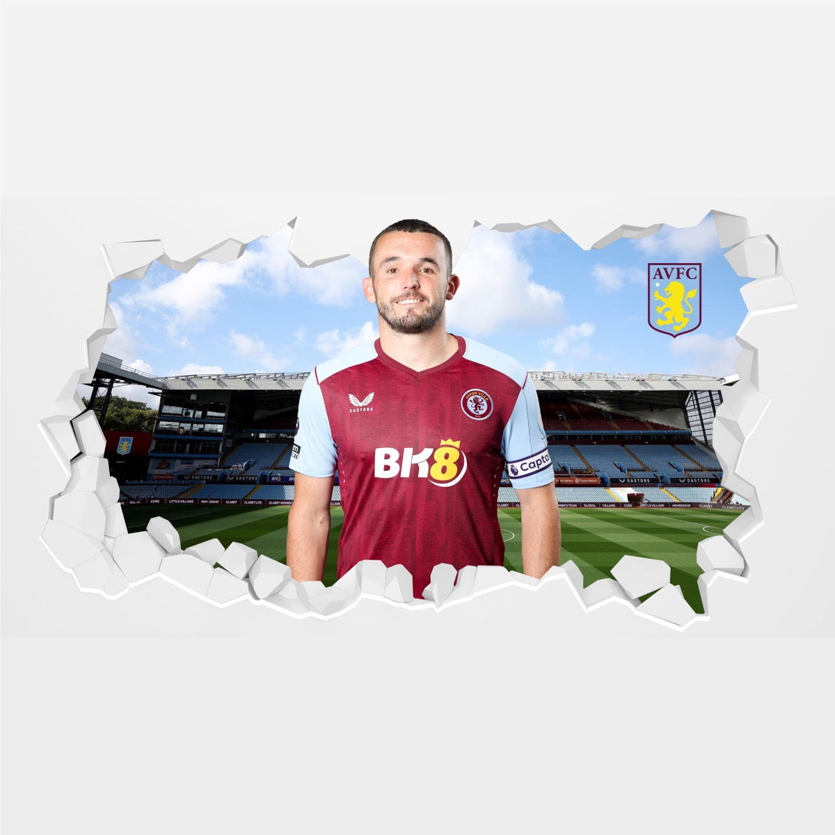 Déco sticker foot - maillot Aston Villa 2023 Déco sticker foot - maillot Aston Villa 2023
