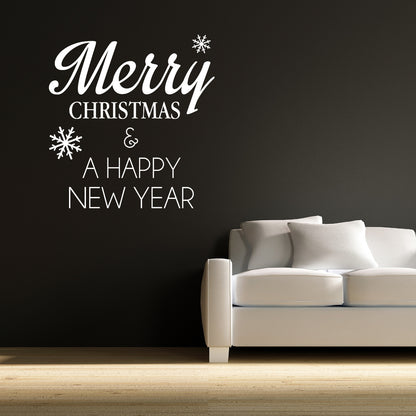 Merry Christmas & Happy New Year Wall Sticker