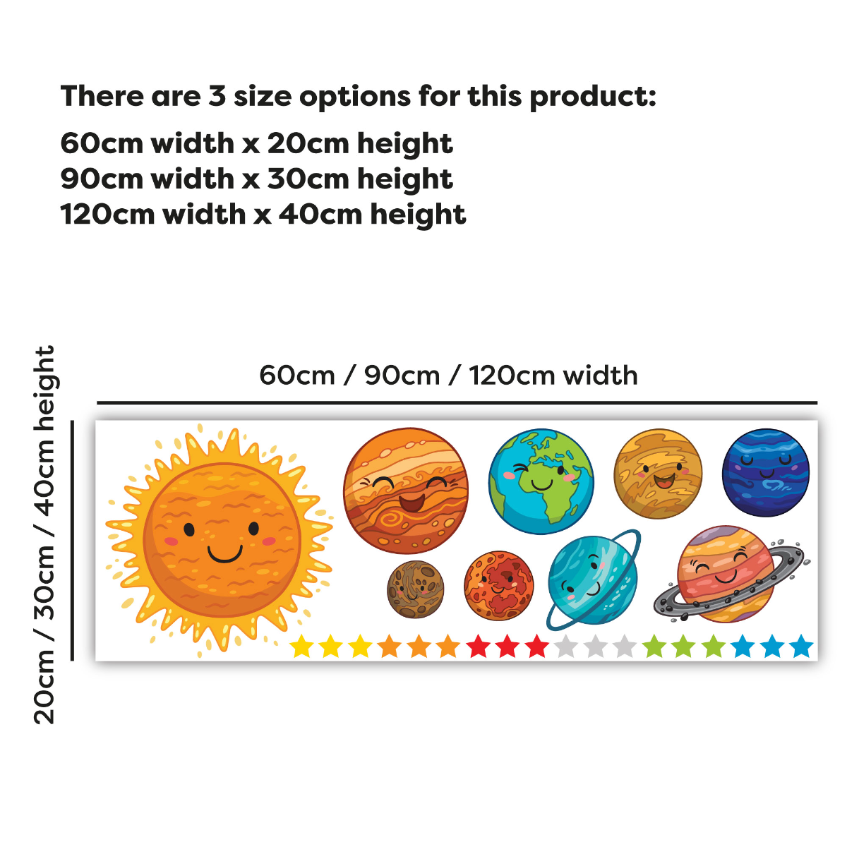 Sun and Planets Set of Wall Stickers
