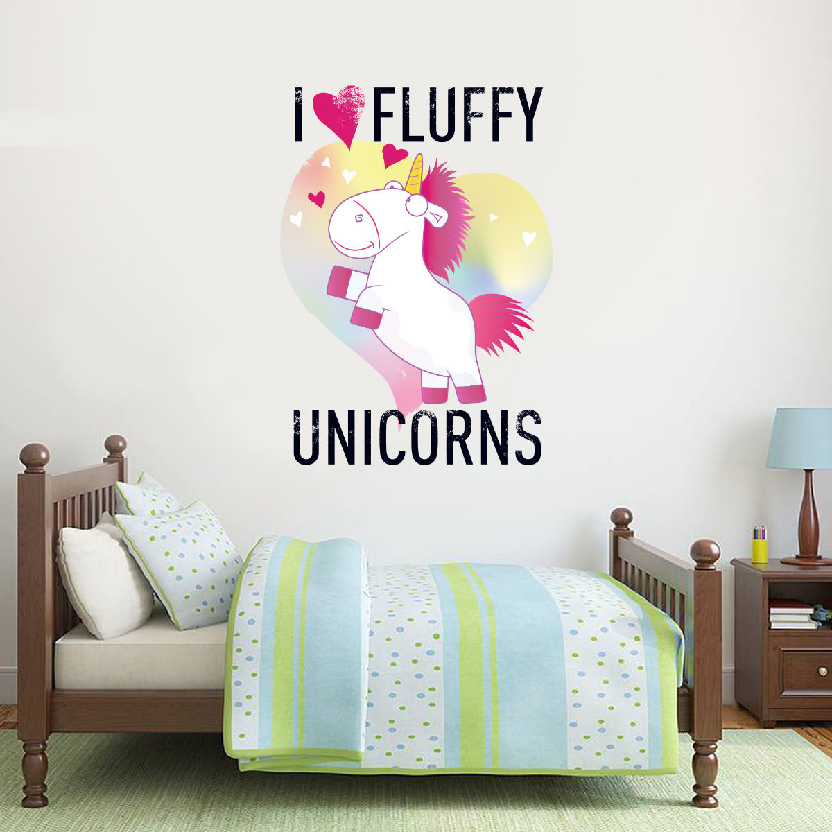 Despicable Me I Love Fluffy Unicorns Wall Sticker