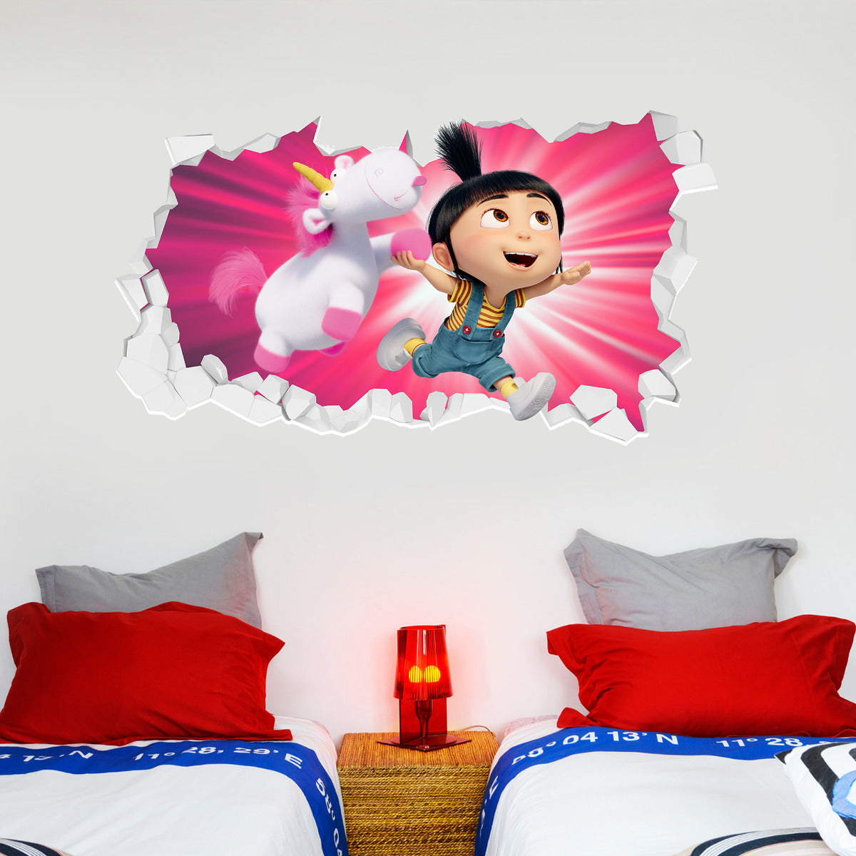 Despicable Me Agnes and Fluffy Broken Wall Sticker