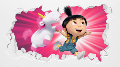 Despicable Me - Agnes and Fluffy Broken Wall Sticker
