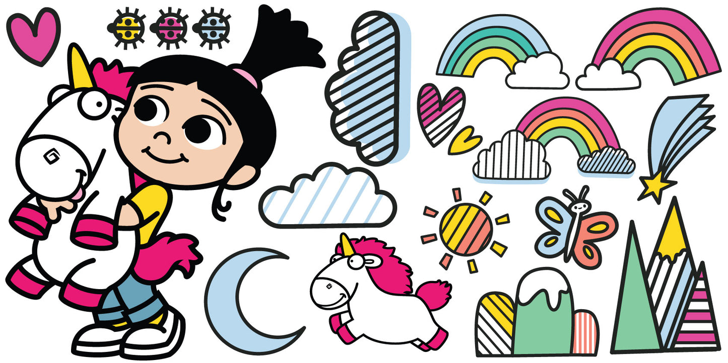 Despicable Me - Agnes and Fluffy Wall Sticker Set