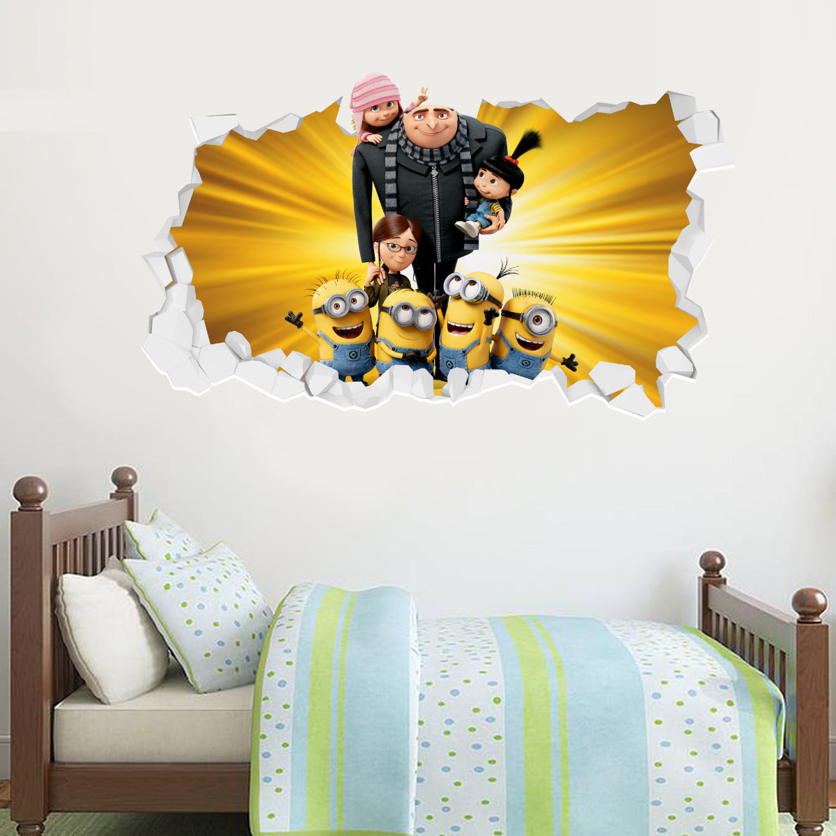 Despicable Me Minions and Family Broken Wall Sticker