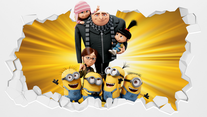 Despicable Me - Minions and Family Broken Wall Sticker