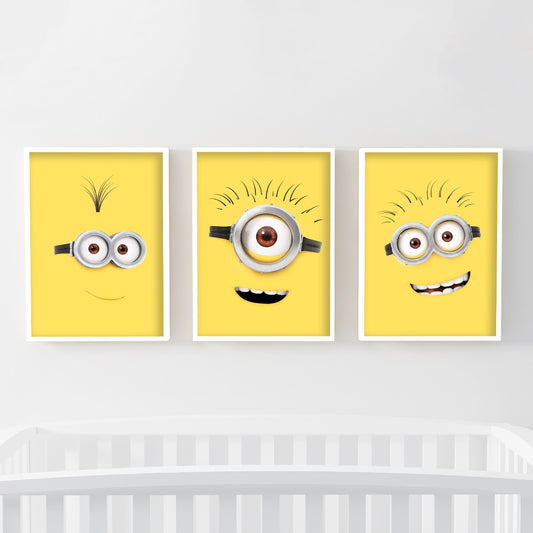 Minions Print - Set of 3 Minion Faces
