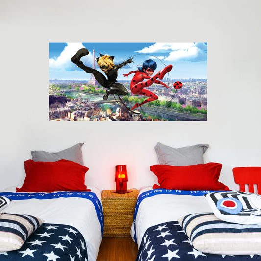 Miraculous Ladybug and Cat Noir Paris Wall Sticker 