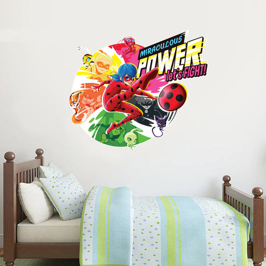 Miraculous Power Lets Fight Wall Sticker