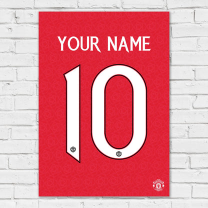 Manchester United FC Print - 23/24 Personalised Shirt Pattern Design